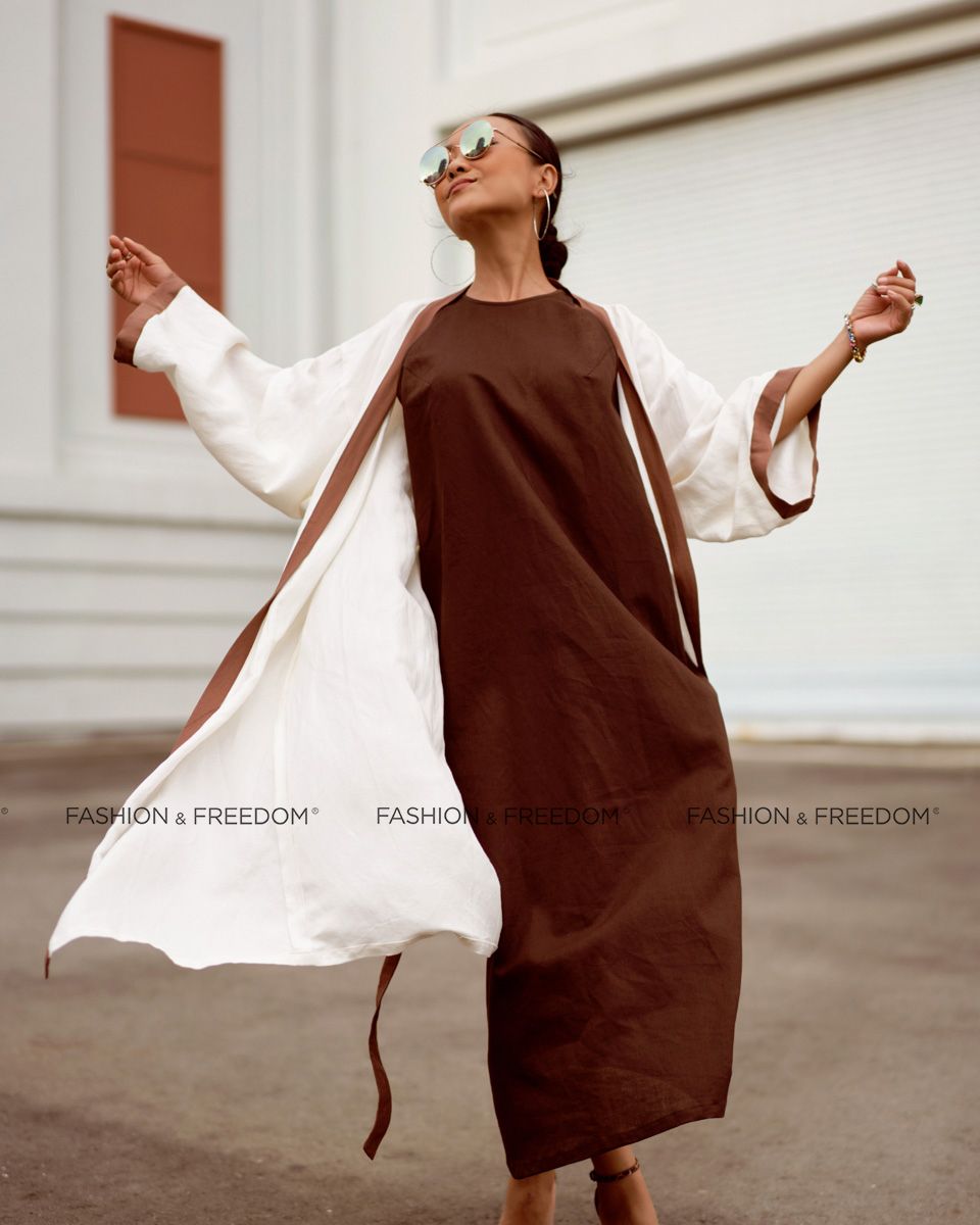 Đầm Linen Nâu Đậm Chocolate Fall In Love