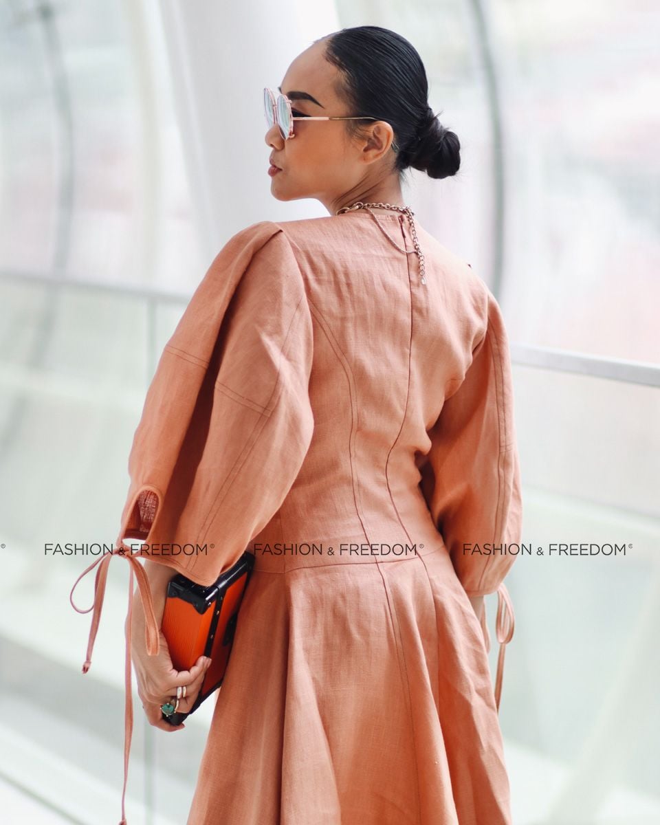 Đầm Linen Cam Đất Chocolate Fall In Love