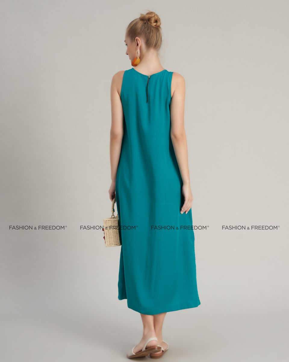 Đầm Nữ Linen Xanh Holiday Vibes