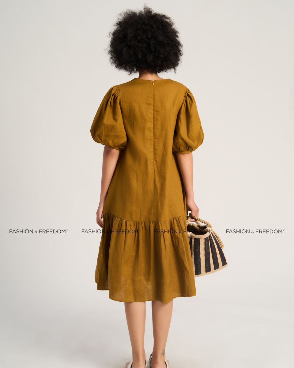 Đầm Linen Nữ V.earth Sắc Màu Tự Do
