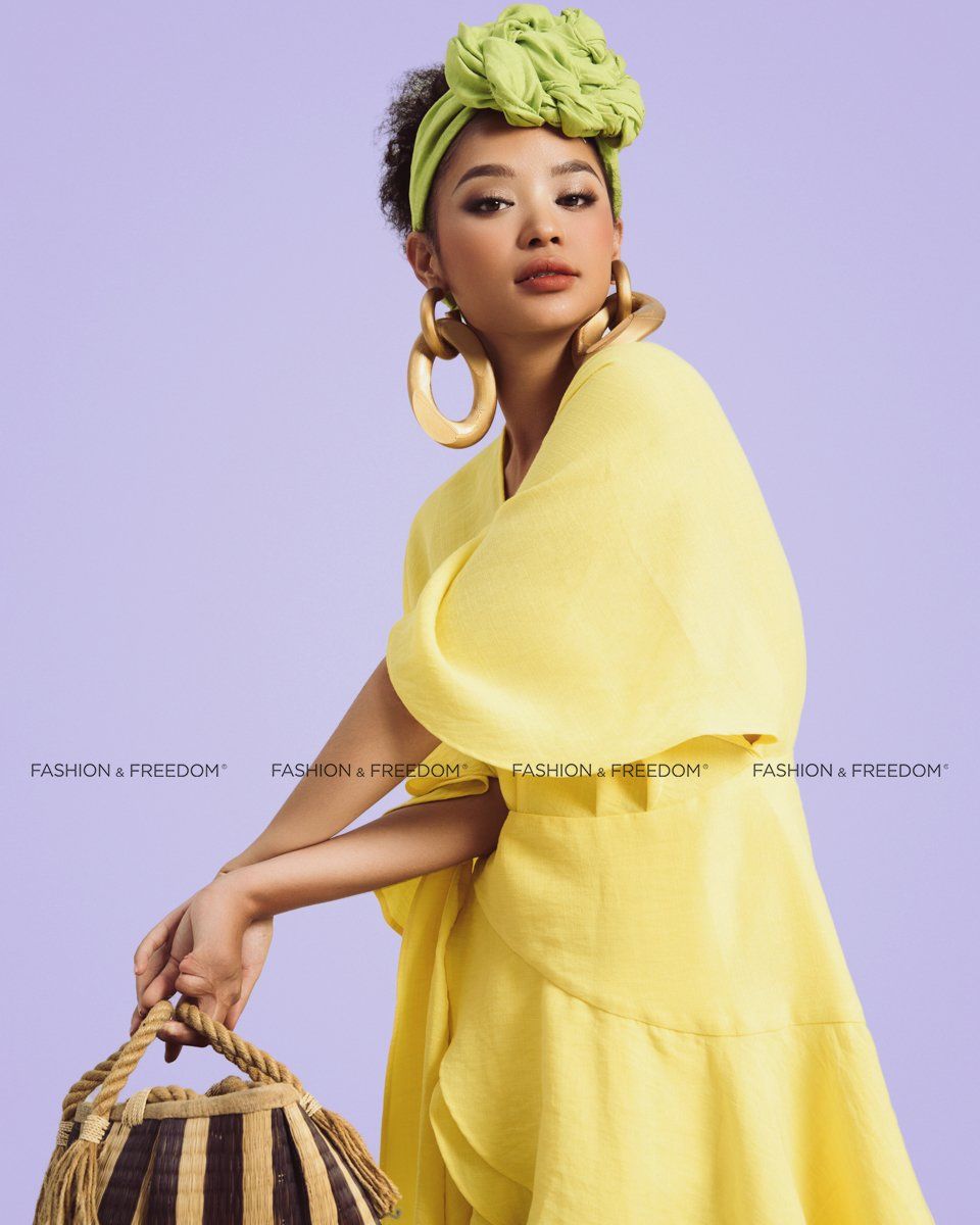 Đầm Nữ Linen Vàng Sắc Màu Tự Do