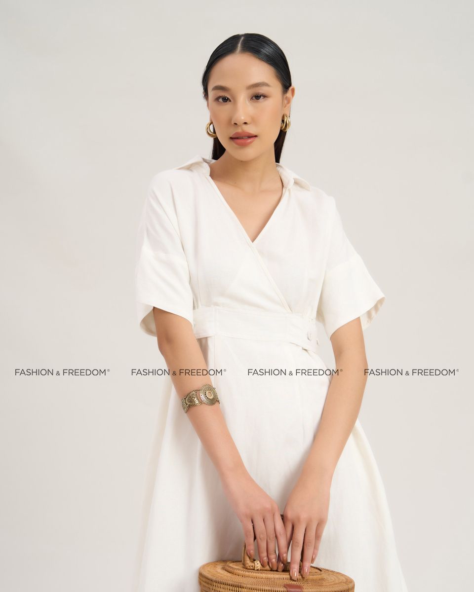 Đầm Linen Nữ Trắng The  Art Of Styling