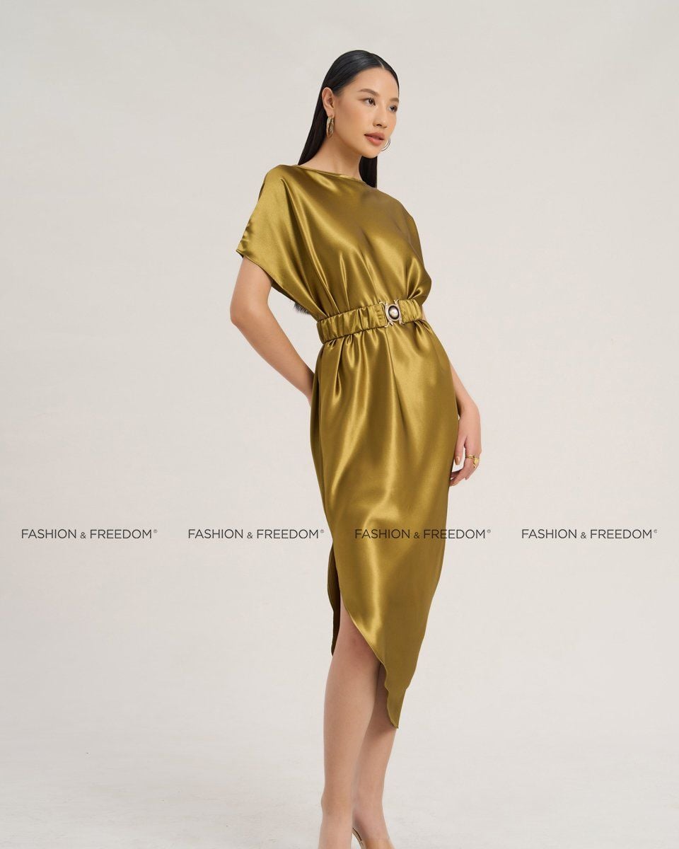 Đầm Lụa Trơn Dưa Cải The Art Of Styling