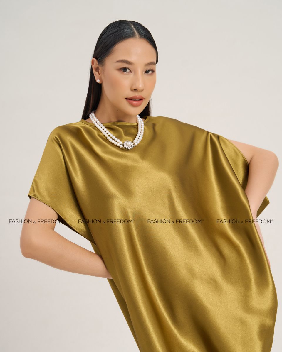 Đầm Lụa Trơn Dưa Cải The Art Of Styling
