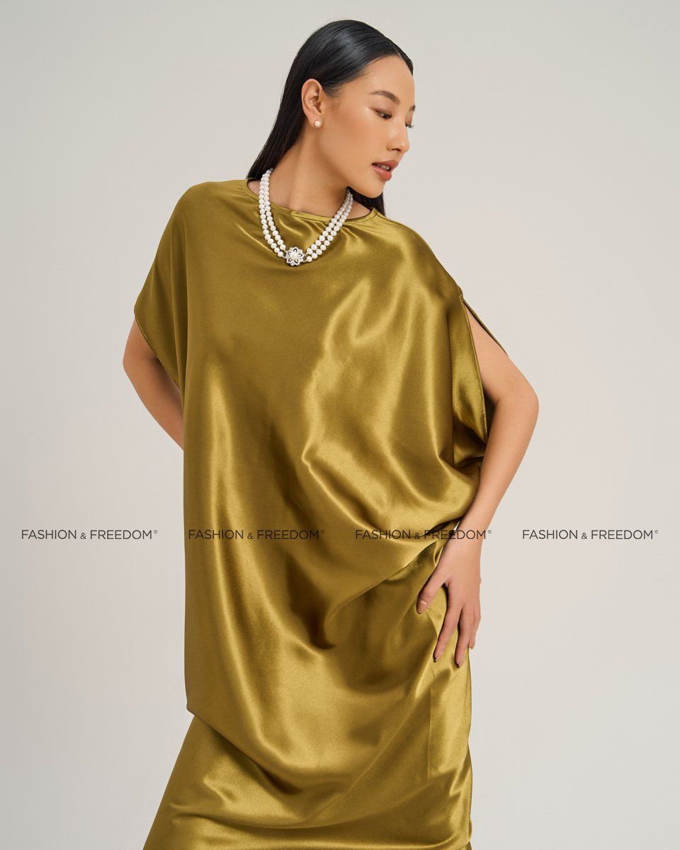 Đầm Lụa Trơn Dưa Cải The Art Of Styling