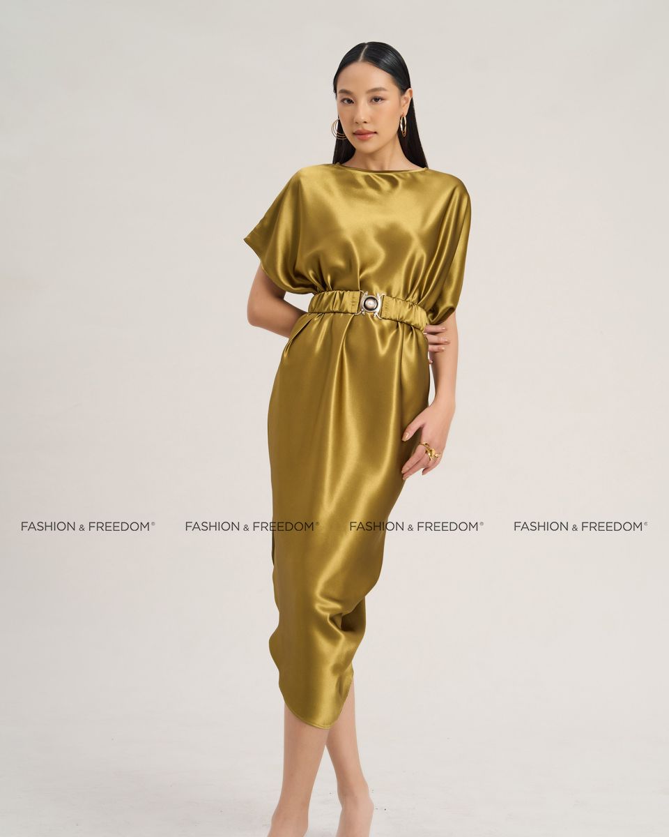 Đầm Lụa Trơn Dưa Cải The Art Of Styling