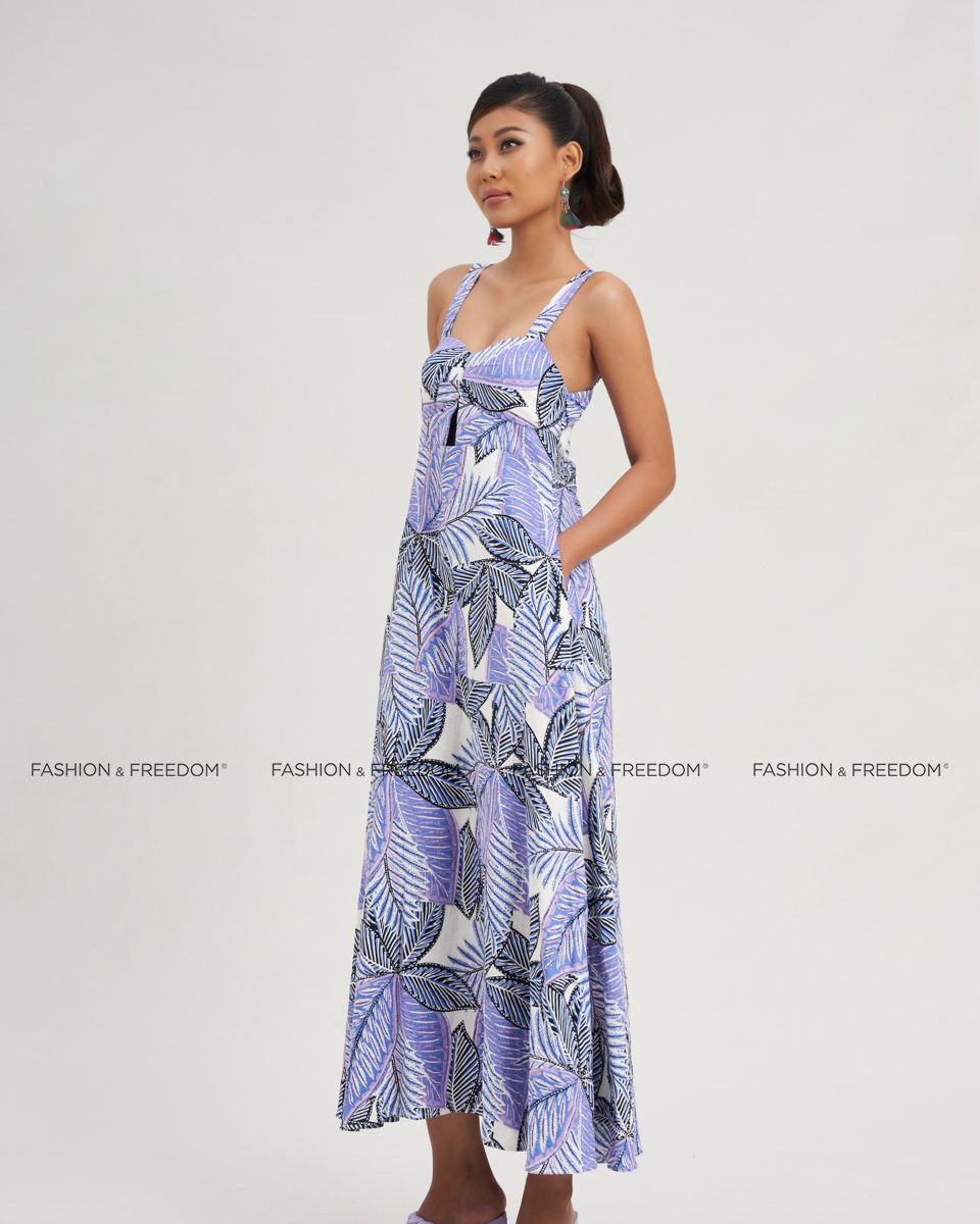 Đầm Nữ Linen Tím Modern Women