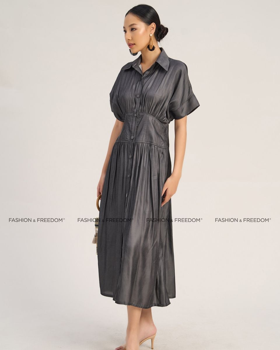 Đầm Lụa Nữ Đen Xám The  Art Of Styling