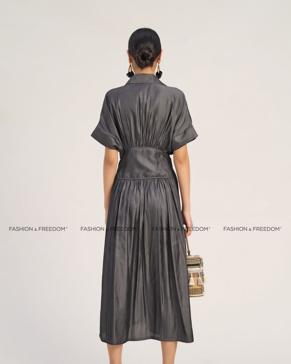 Đầm Lụa Nữ Đen Xám The  Art Of Styling