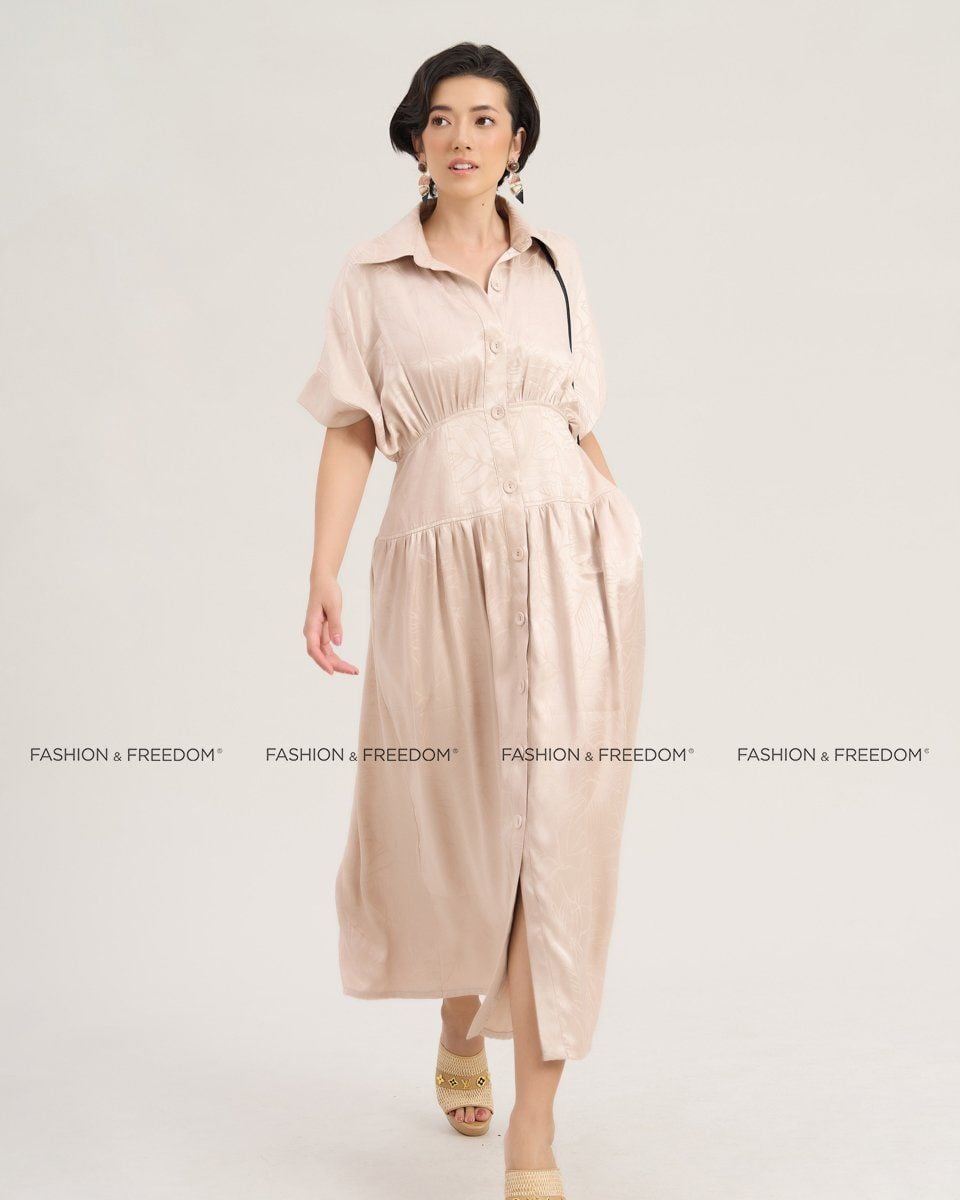 Đầm Lụa Nữ  Kem Hoa The Girl In Vogue