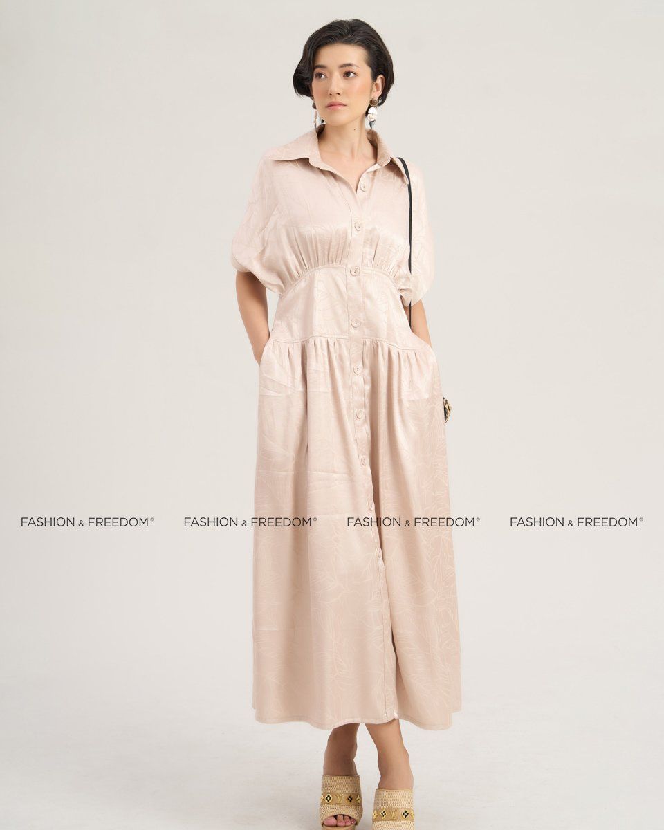 Đầm Lụa Nữ  Kem Hoa The Girl In Vogue