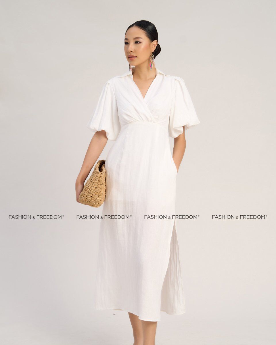 Đầm Linen Nữ Trắng The Art Of Styling