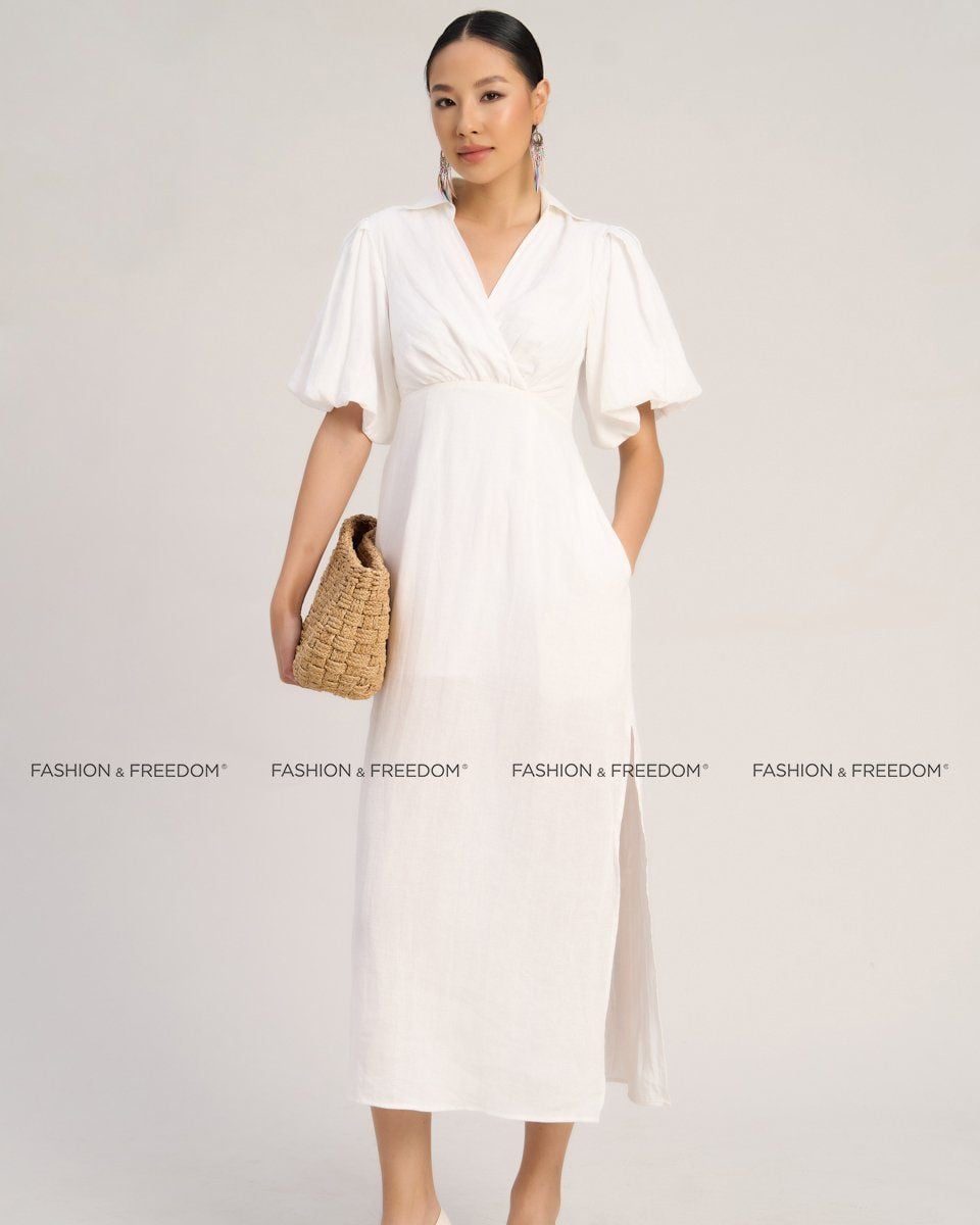 Đầm Linen Nữ Trắng The Art Of Styling