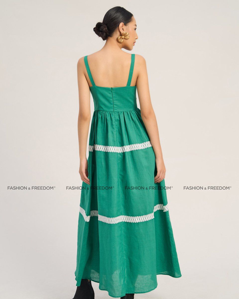 Đầm Nữ Linen Xanh Lá The  Art Of Styling