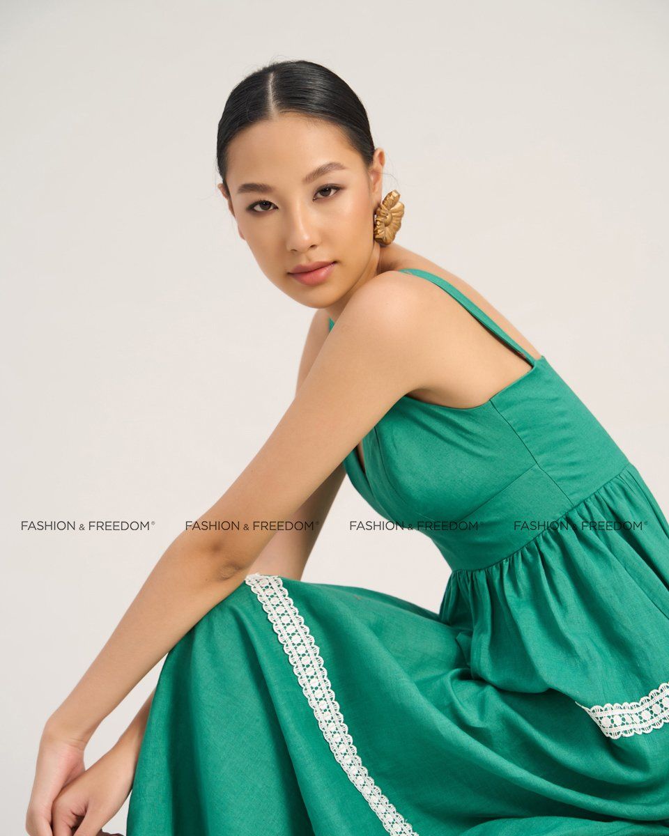 Đầm Nữ Linen Xanh Lá The  Art Of Styling