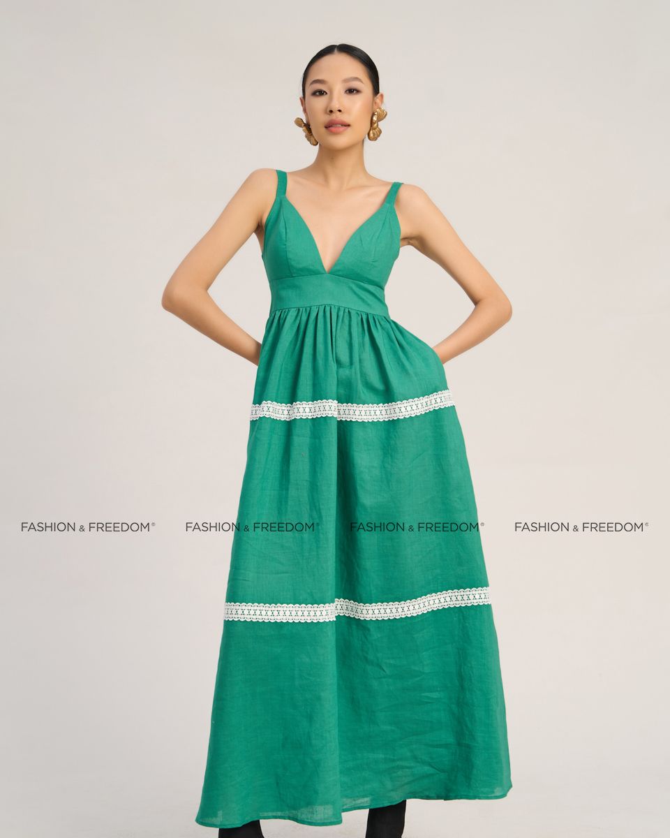 Đầm Nữ Linen Xanh Lá The  Art Of Styling