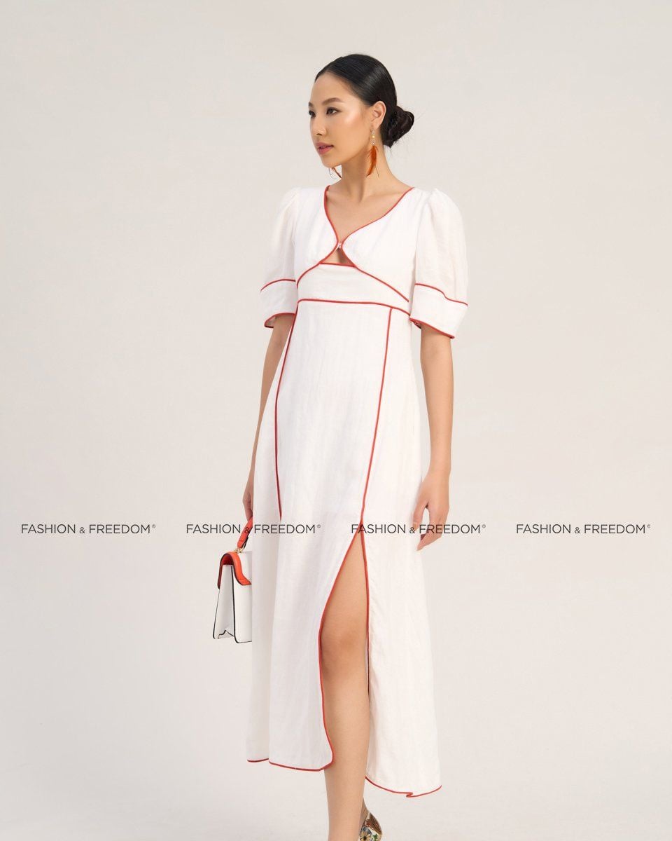 Đầm Linen Nữ Trắng The  Art Of Styling