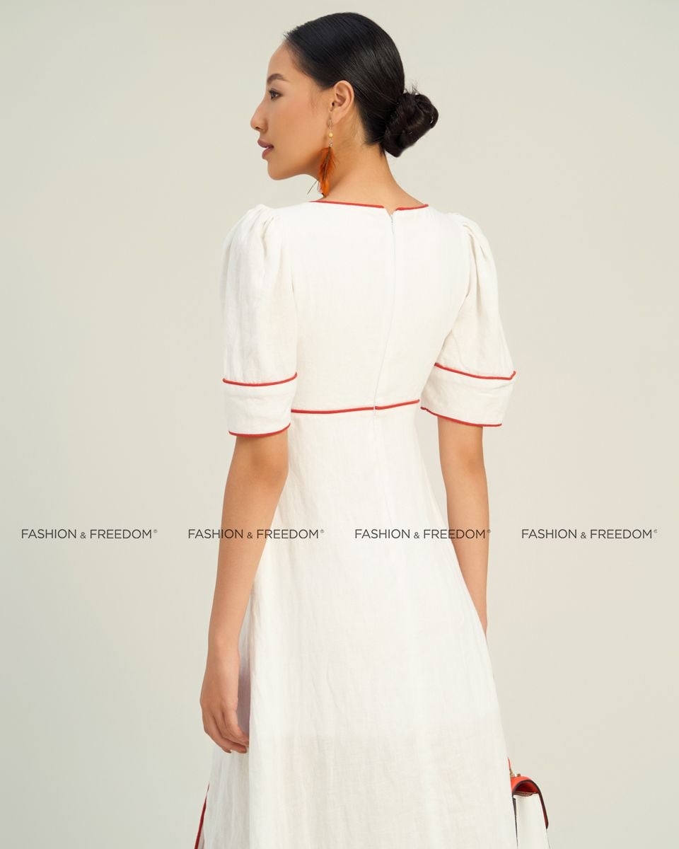 Đầm Linen Nữ Trắng The  Art Of Styling