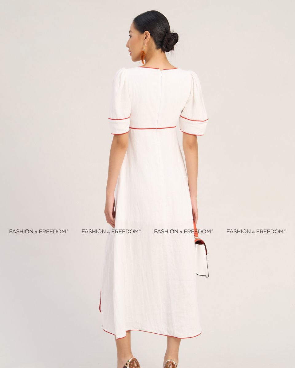 Đầm Linen Nữ Trắng The  Art Of Styling