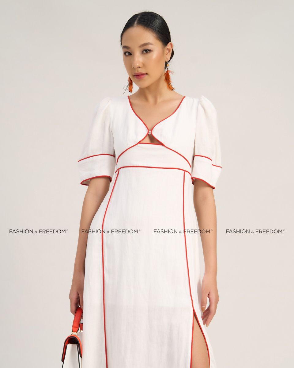 Đầm Linen Nữ Trắng The  Art Of Styling