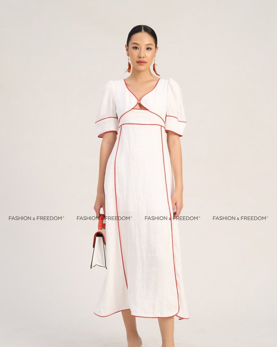 Đầm Linen Nữ Trắng The  Art Of Styling