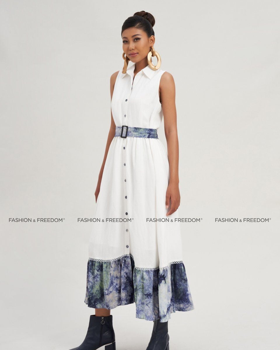 Đầm Linen Nữ Trắng Modern Women