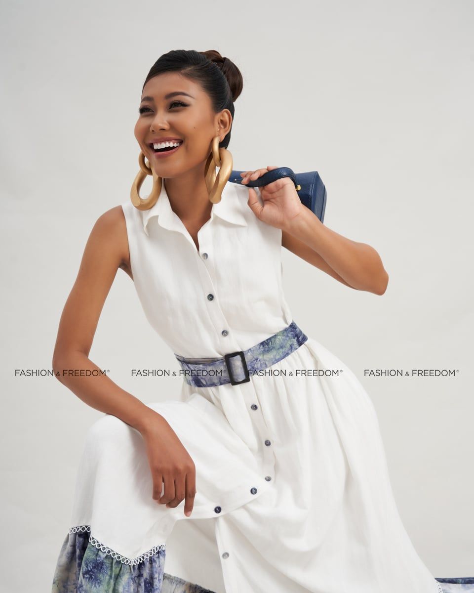 Đầm Linen Nữ Trắng Modern Women