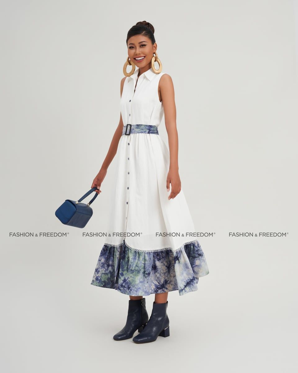 Đầm Linen Nữ Trắng Modern Women