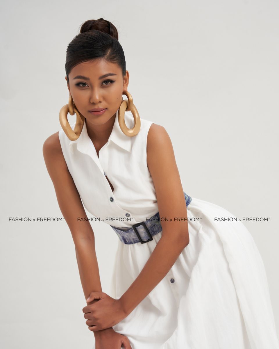 Đầm Linen Nữ Trắng Modern Women