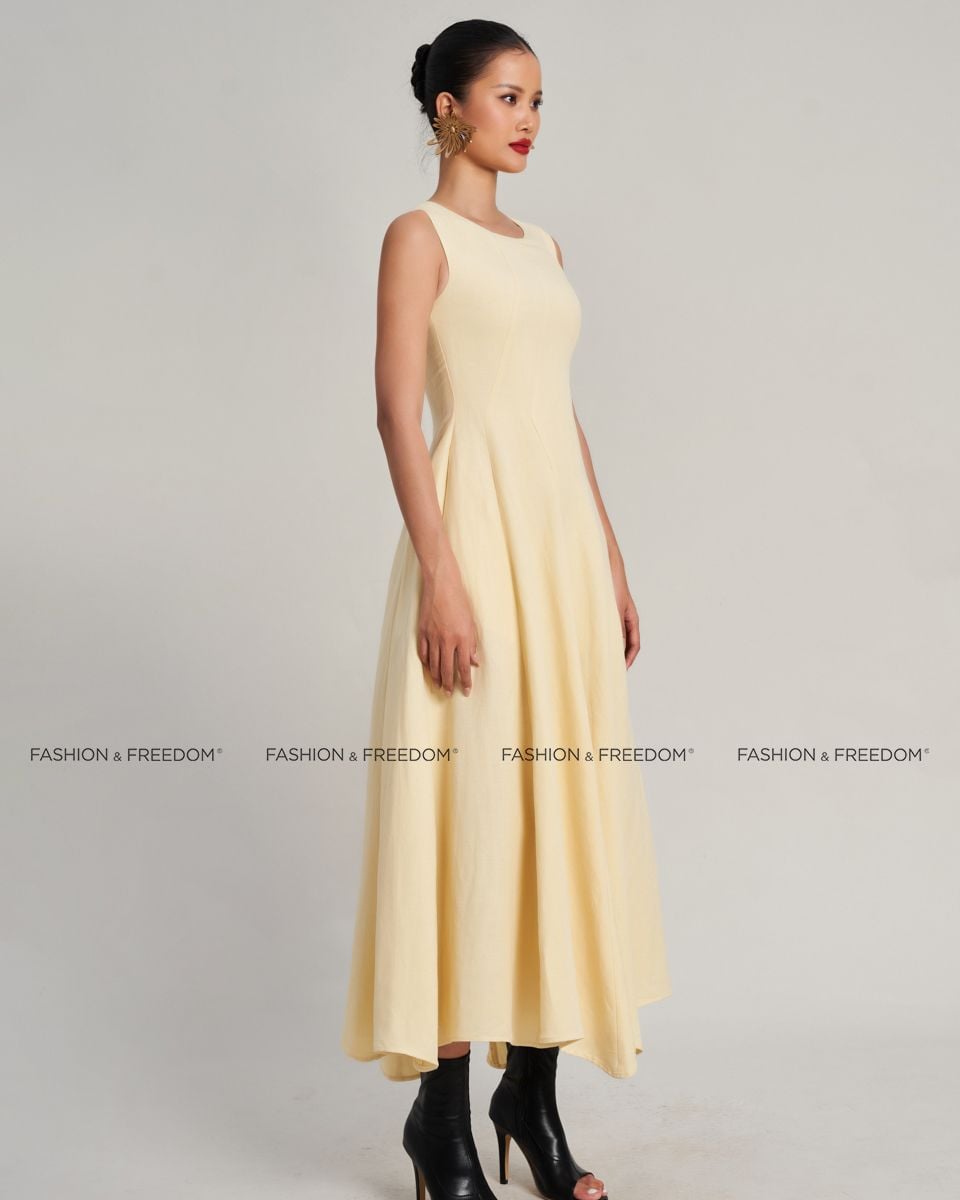 Đầm Linen Nữ Vàng Golden Girl