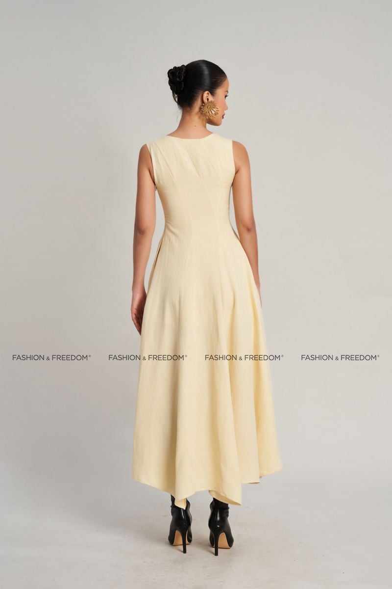 Đầm Linen Nữ Vàng Golden Girl