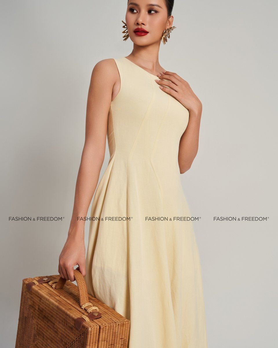 Đầm Linen Nữ Vàng Golden Girl