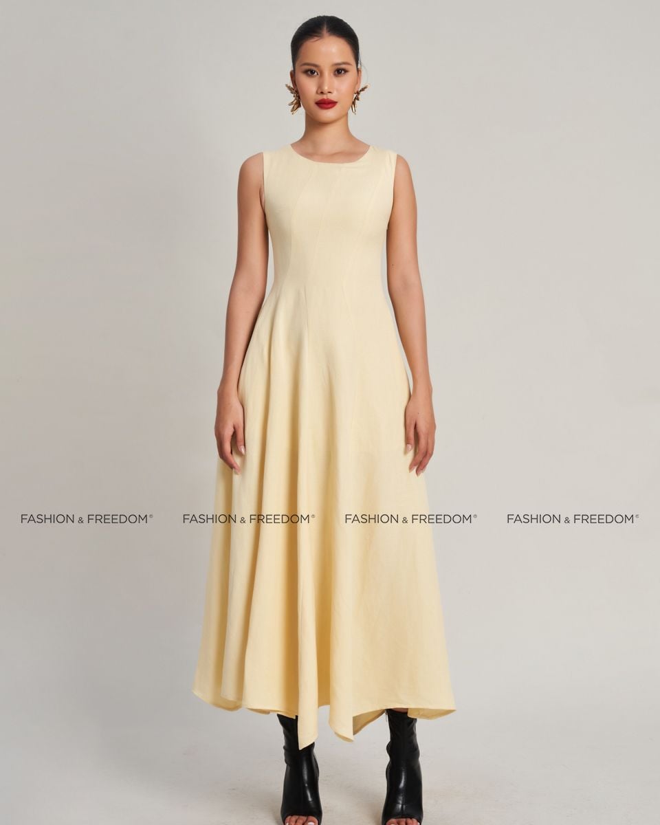 Đầm Linen Nữ Vàng Golden Girl
