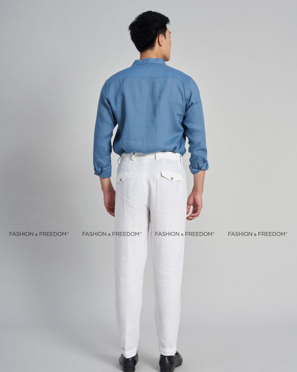 Quần Dài Linen Nam Trắng The New Cool