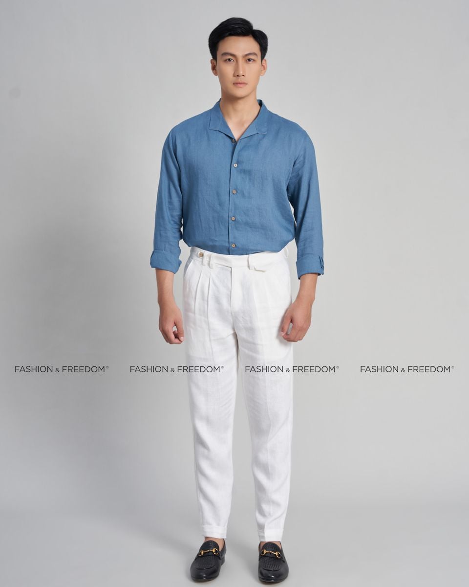 Quần Dài Linen Nam Trắng The New Cool