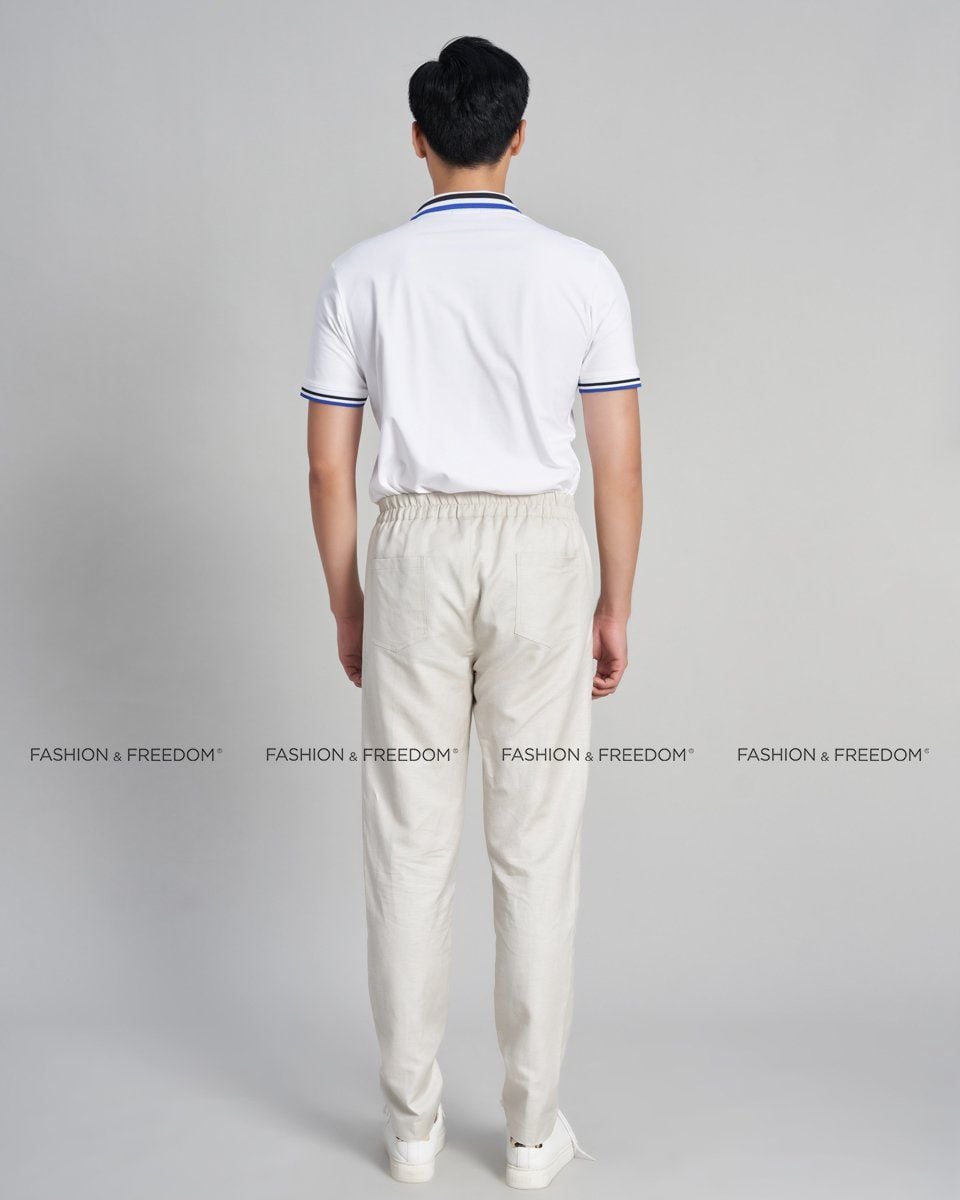 Quần Dài Linen Nam Trắng Xám Holidays Vibes