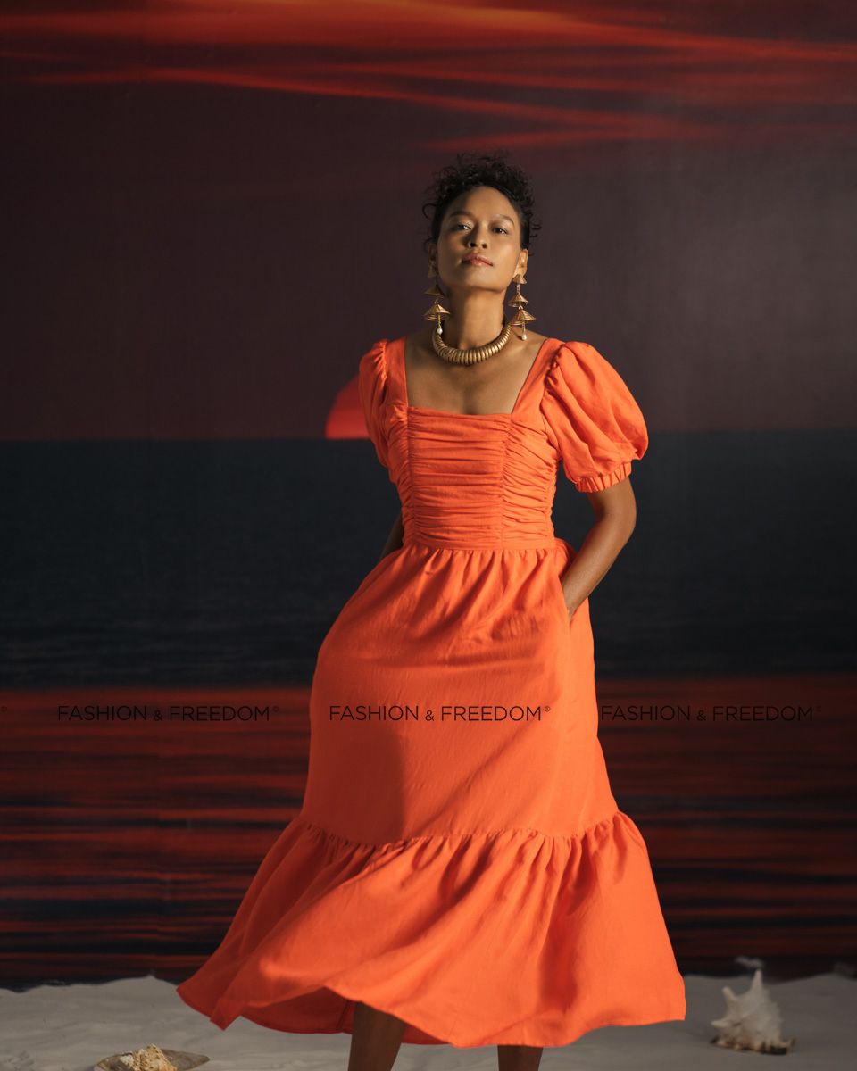 Đầm Linen Cam Summer Get Away