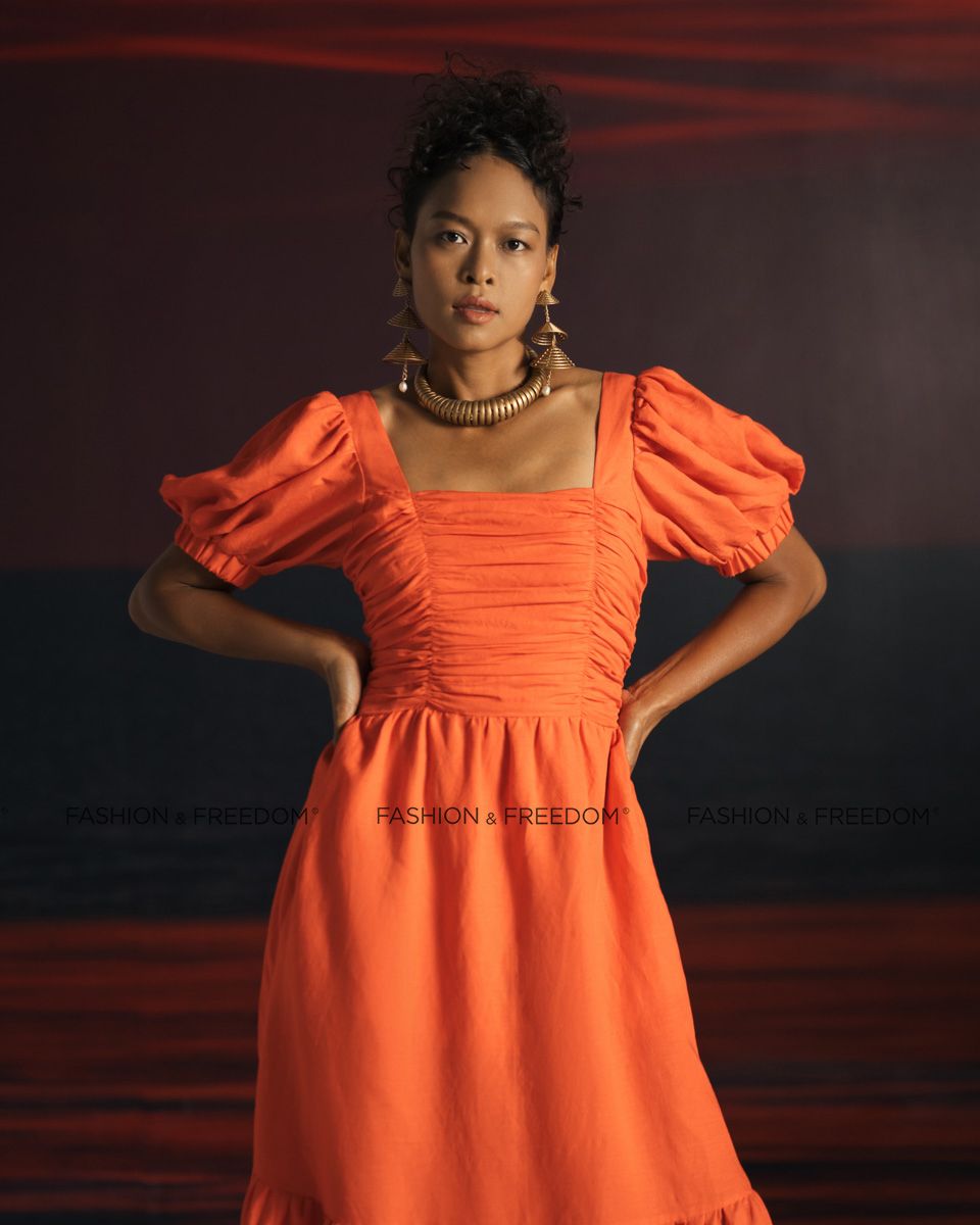 Đầm Linen Cam Summer Get Away