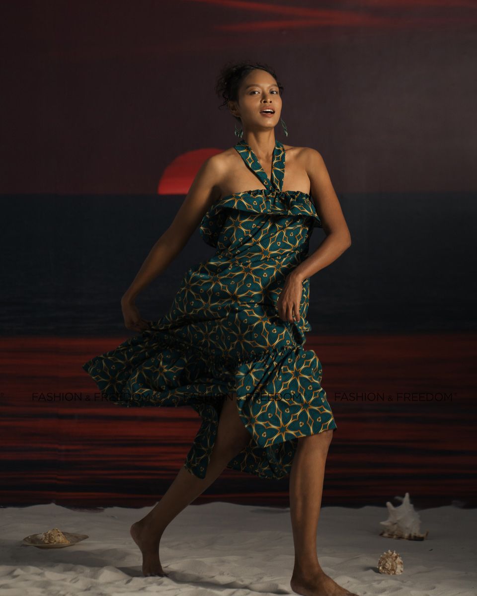 Đầm Lụa Xanh Summer Get Away