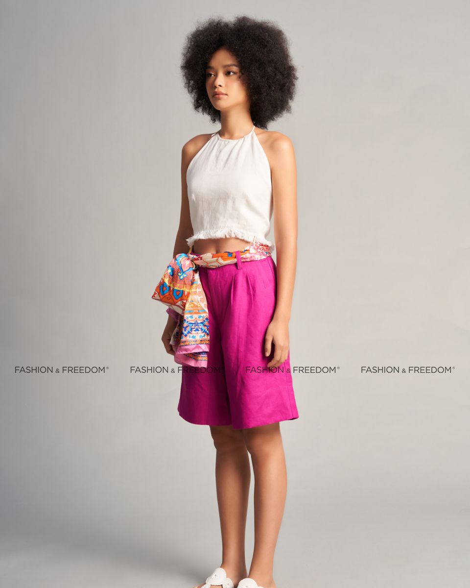 Áo Kiểu Linen Nữ Trắng De Soleil