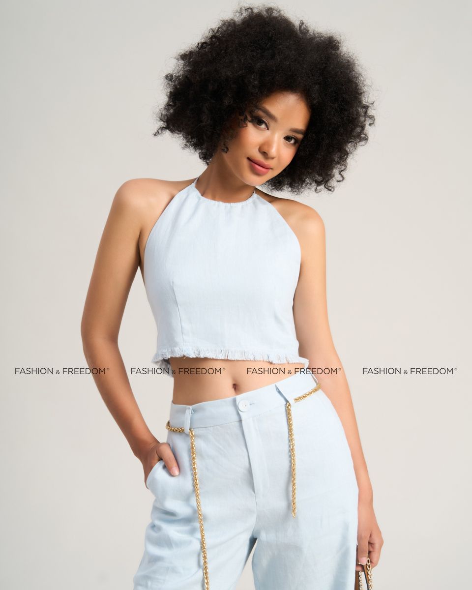 Quần Nữ Linen Xanh Thiên Thanh Sắc Màu Tự Do