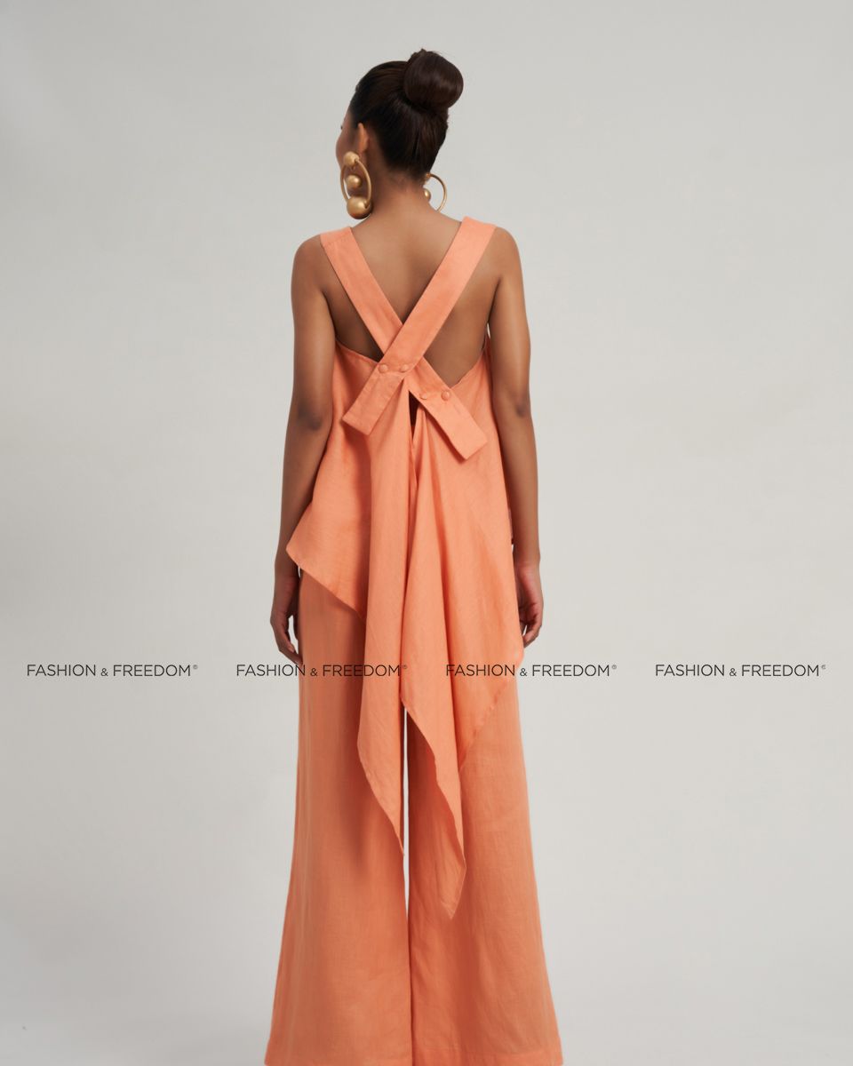 Áo Kiểu Nữ Linen Cam De Soleil