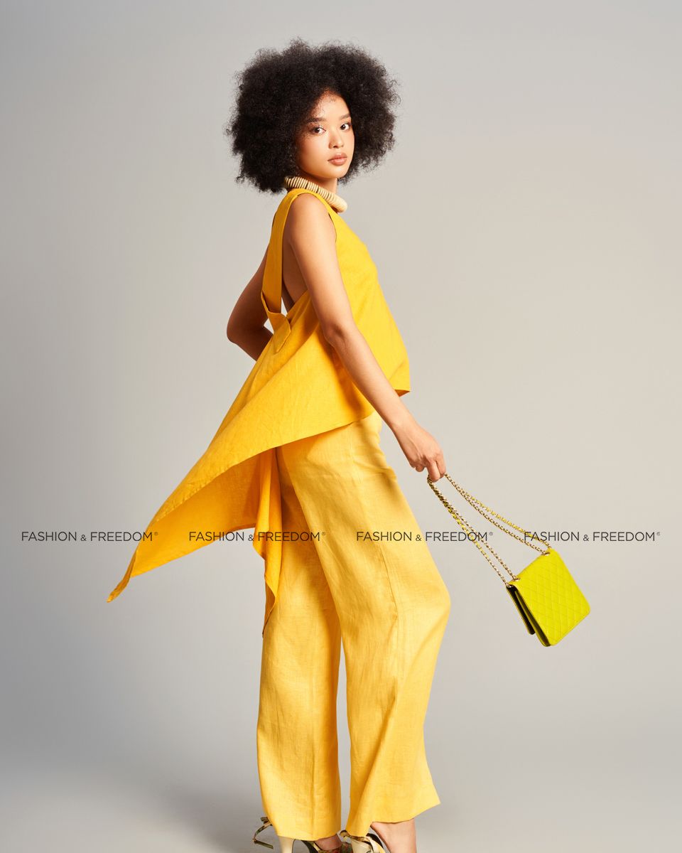 Quần Dài Linen Vàng Chocolate Fall In Love