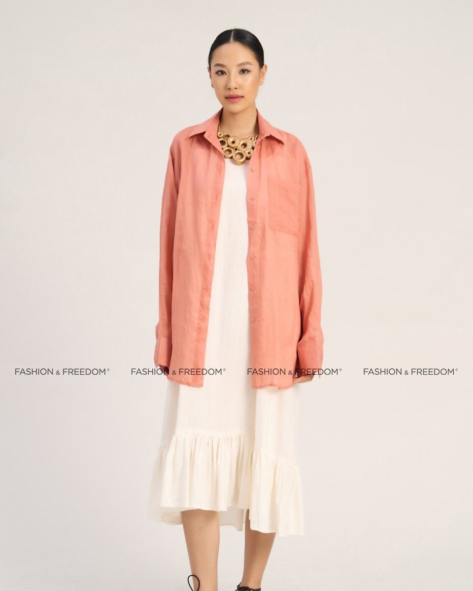 Áo Sơ Mi Linen Cam De Soleil