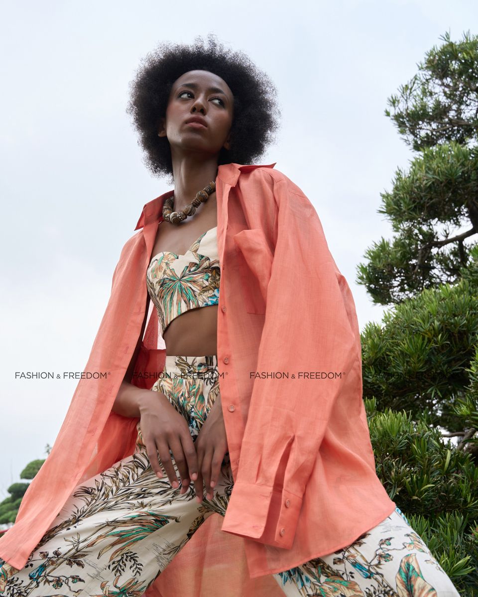 Áo Sơ Mi Linen Cam De Soleil