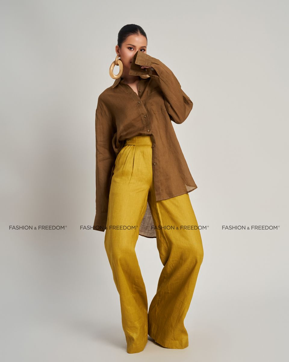 Áo Sơ Mi Linen Dưa Cải City Girl