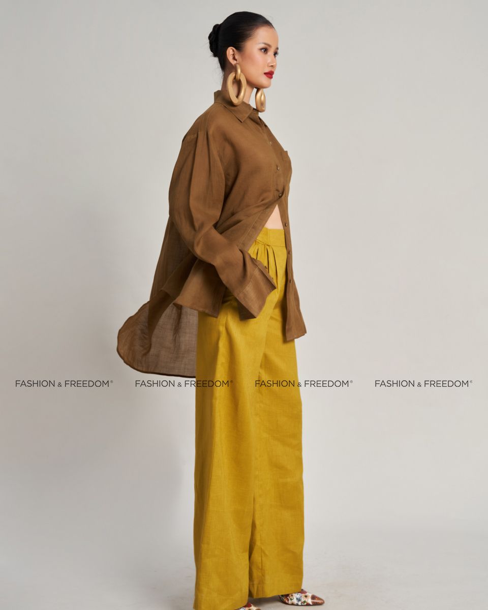 Áo Sơ Mi Linen Dưa Cải City Girl