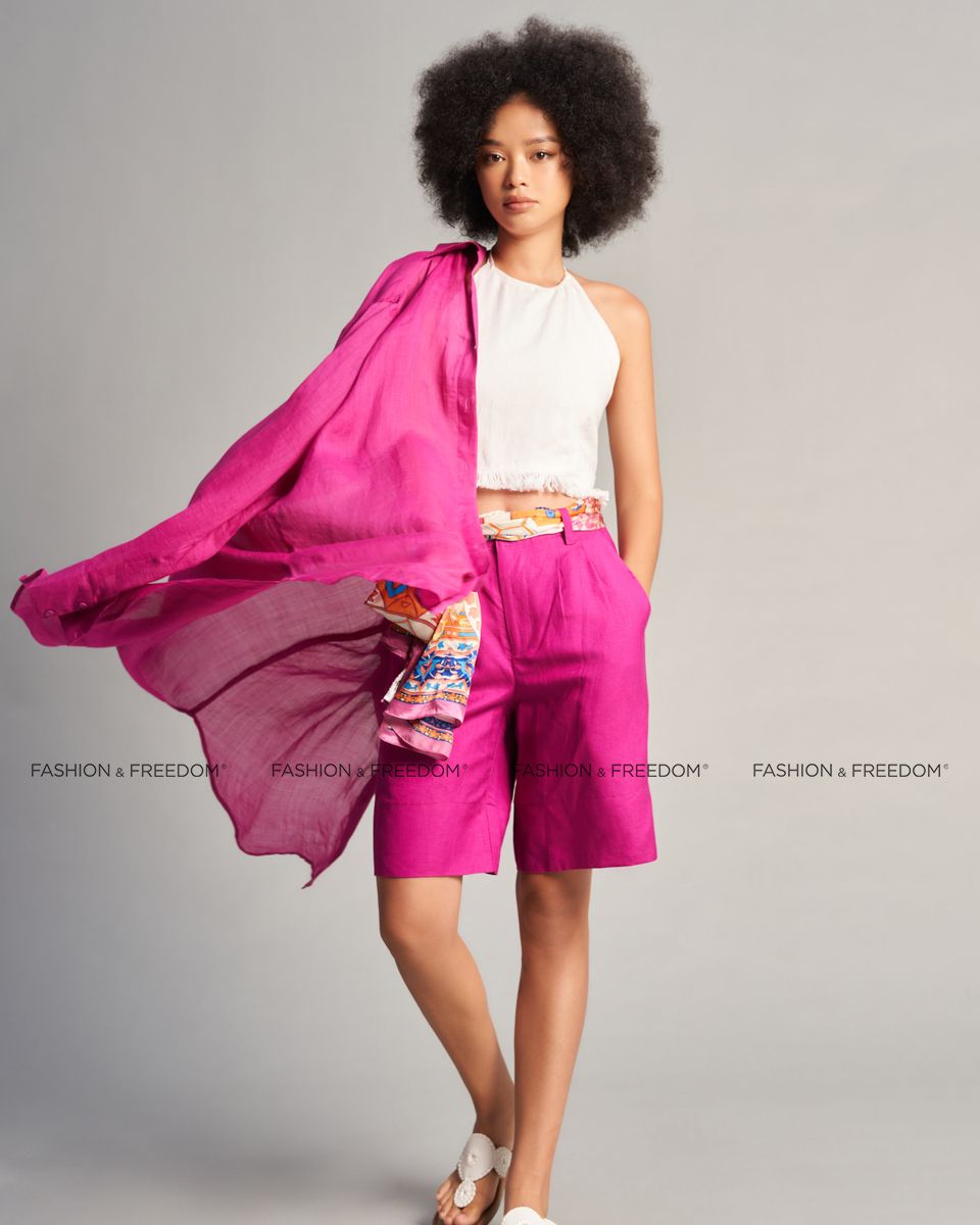 Áo Sơ Mi Linen Tím De Soleil