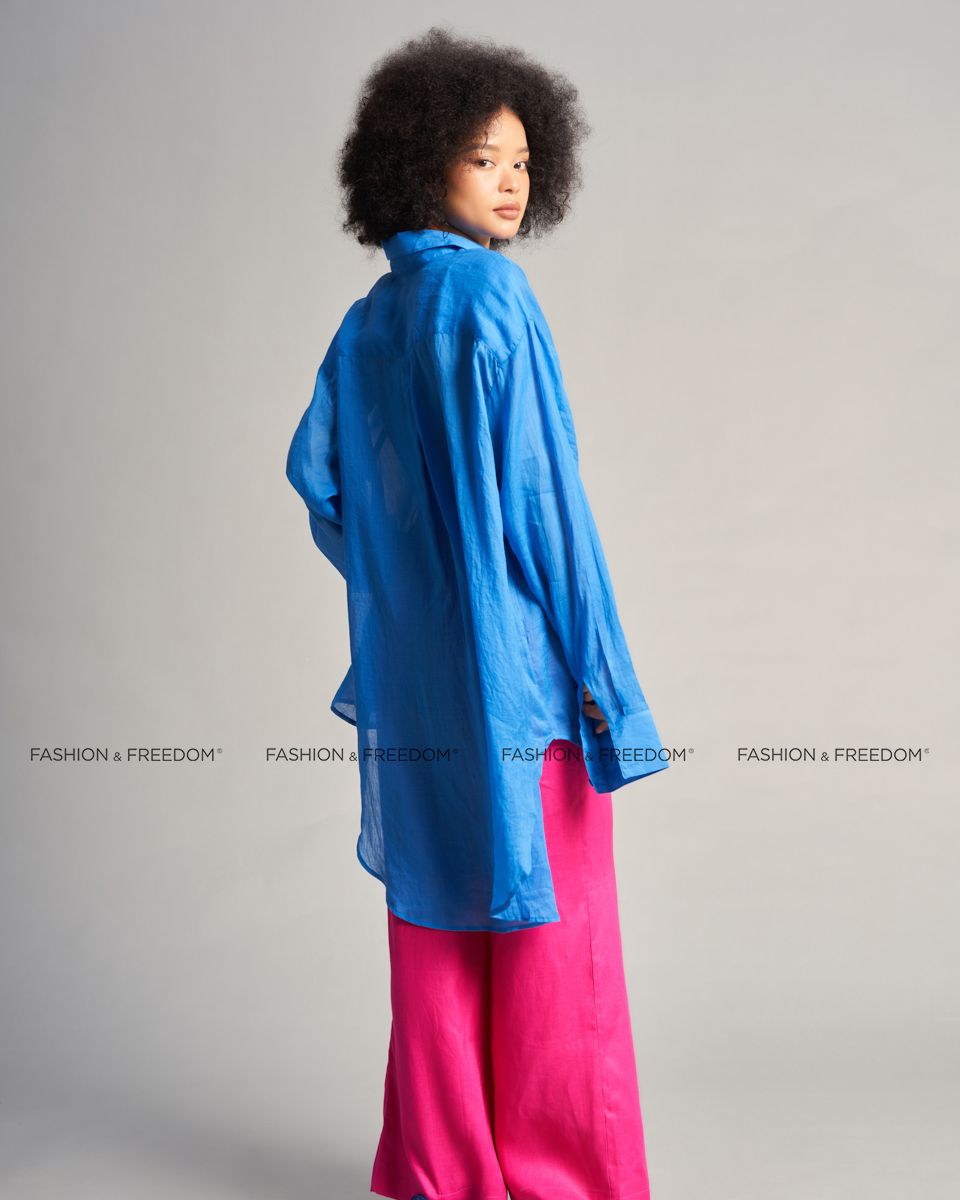 Áo Sơ Mi Linen Xanh Biển De Soleil