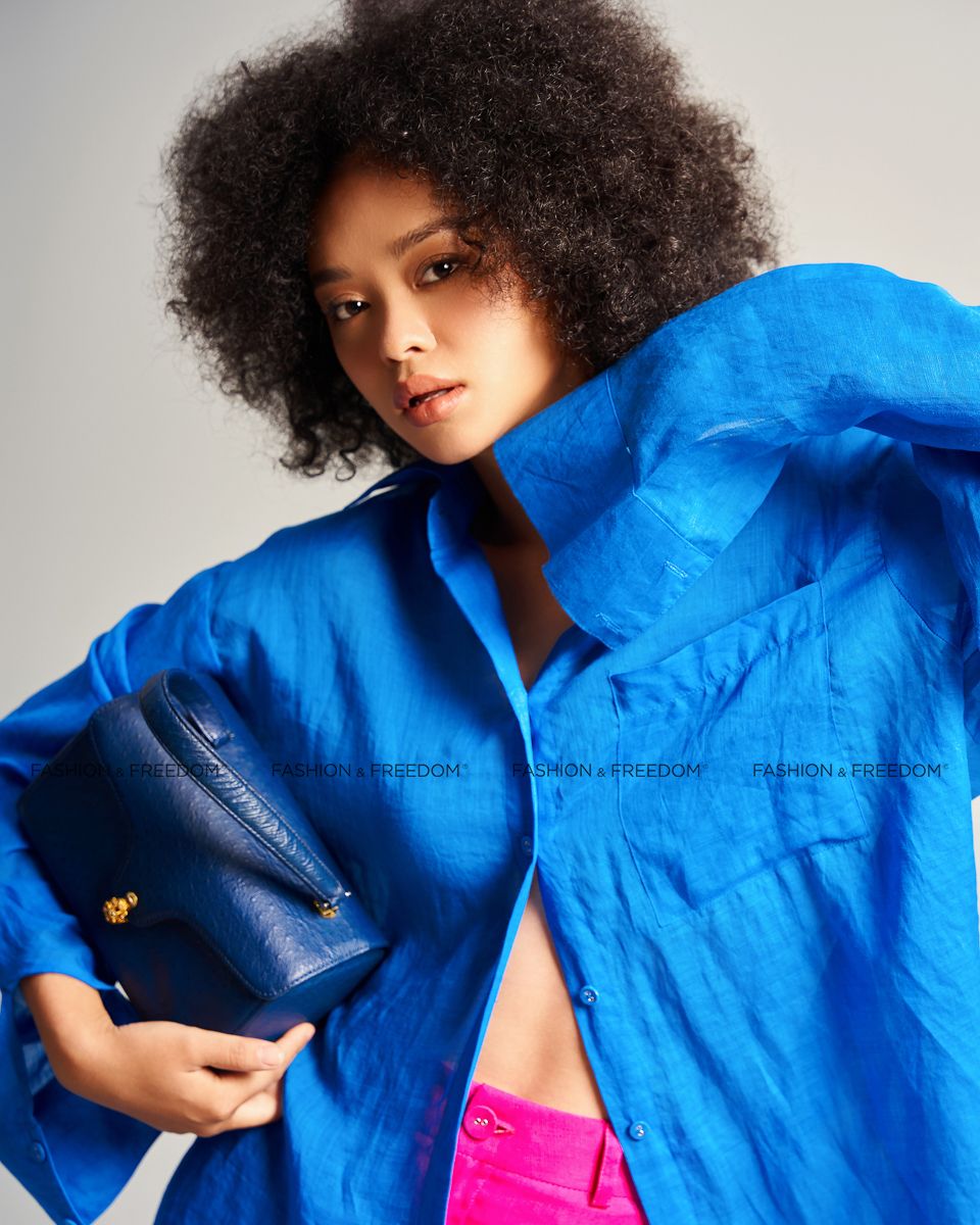 Áo Sơ Mi Linen Xanh Biển De Soleil